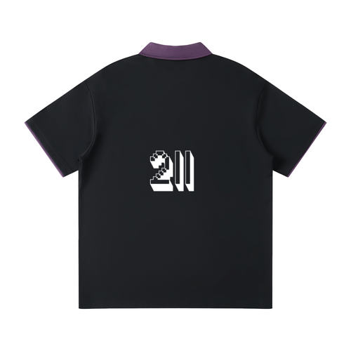Contrast Collar Raglan Polo Shirt