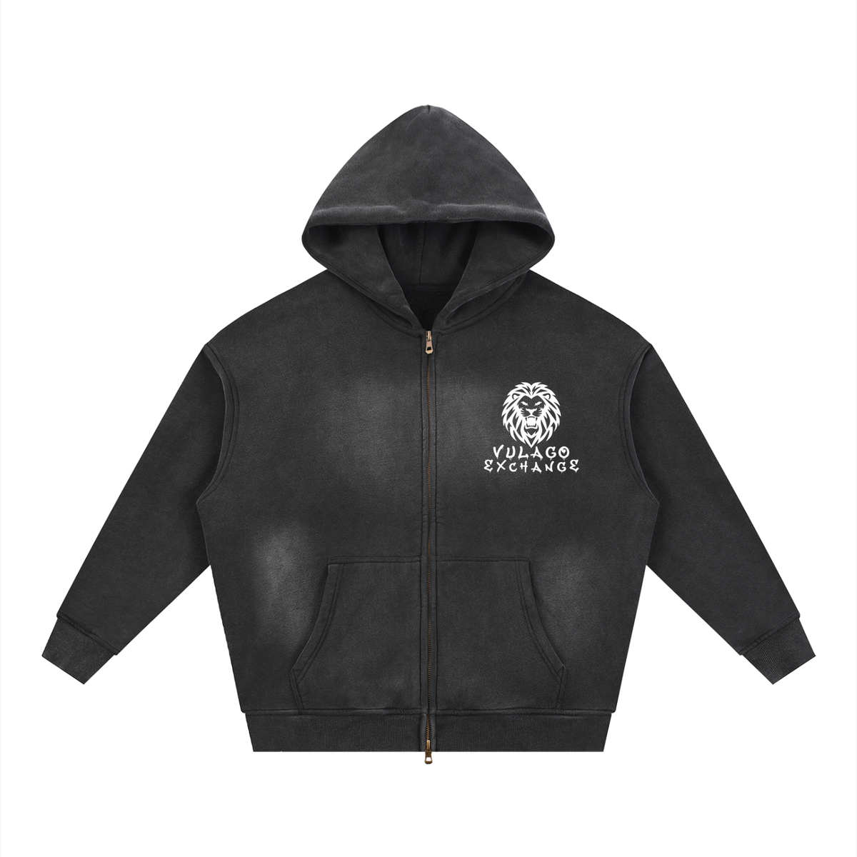 Sunfade Two-way Zipper Boxy Fleece Hoodie